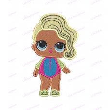 Surfer Babe LOL Dolls Surprise Fill Embroidery Design